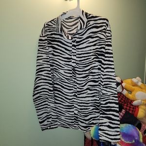Zebra button up long sleeve